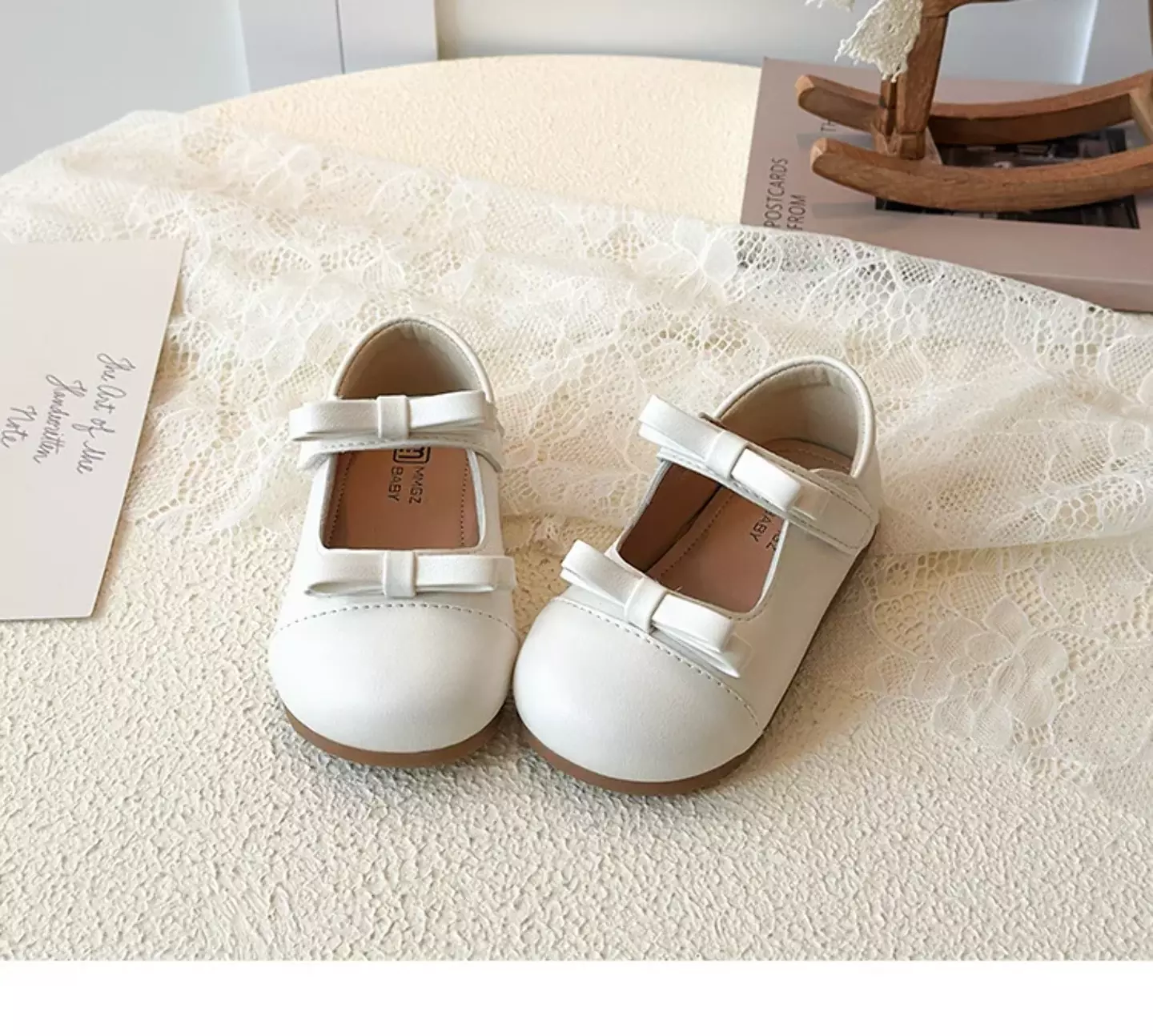 Baby, Toddler & Young Girls Ivory Side Bow Twin Strap Mary Jane Shoes | Lucys 12482