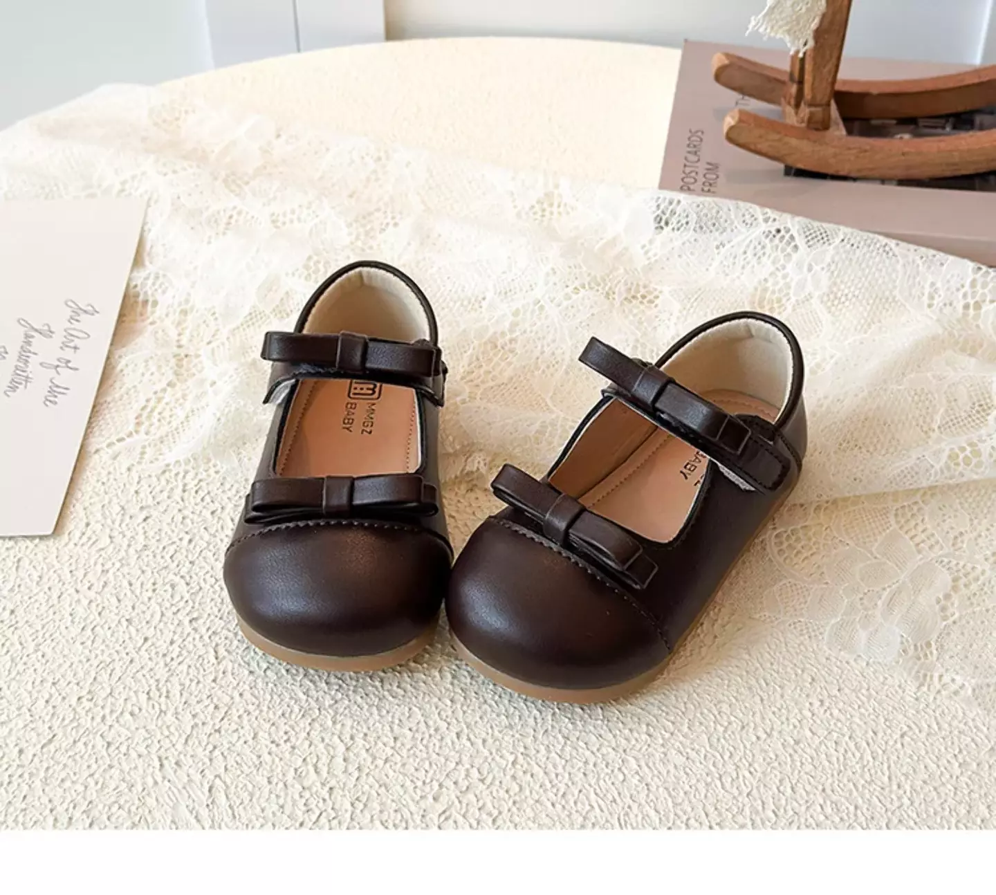 Baby, Toddler & Young Girls Brown Side Bow Twin Strap Mary Jane Shoes | Lucys 12480
