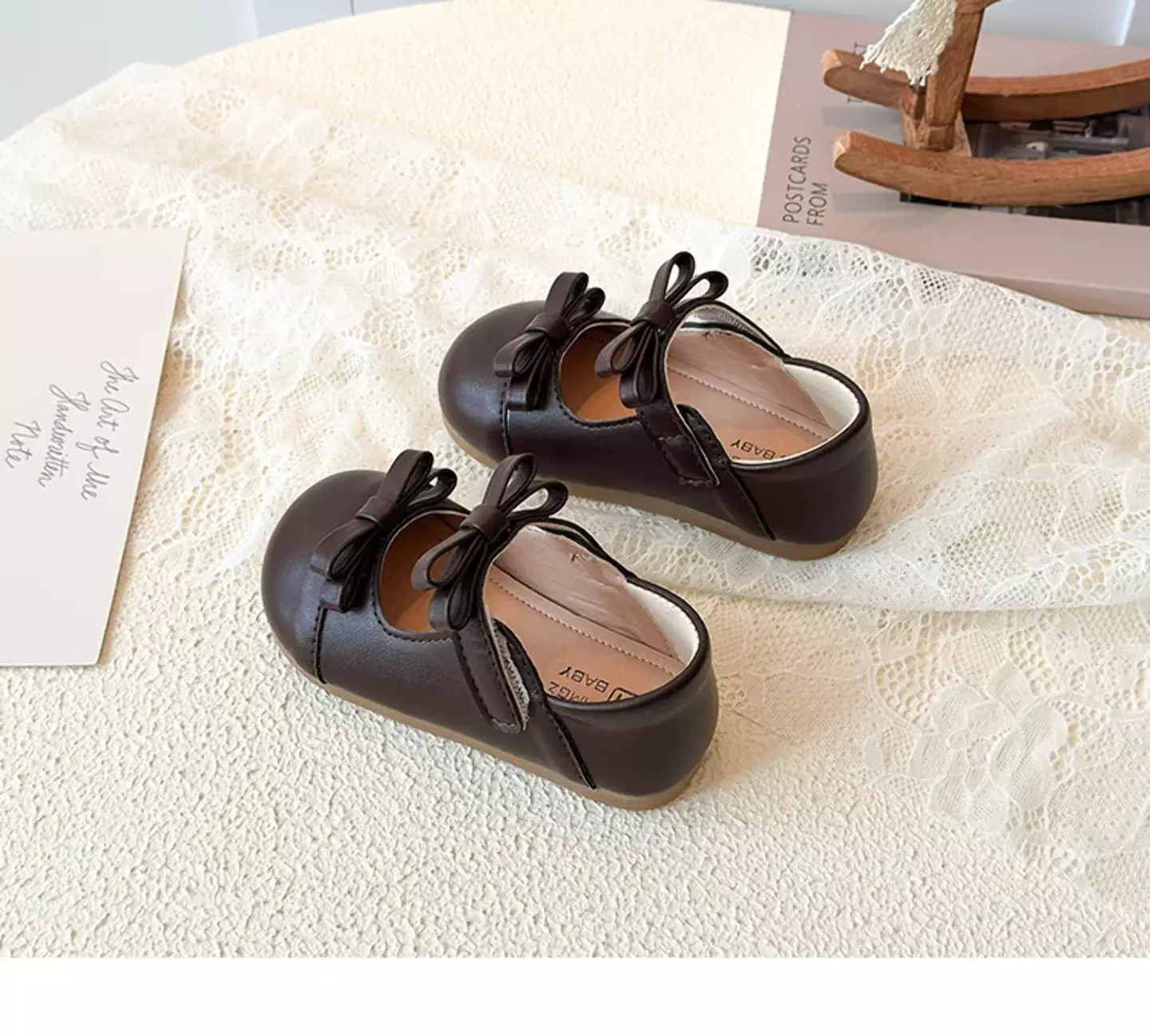Baby, Toddler & Young Girls Brown Side Bow Twin Strap Mary Jane Shoes | Lucys 12480