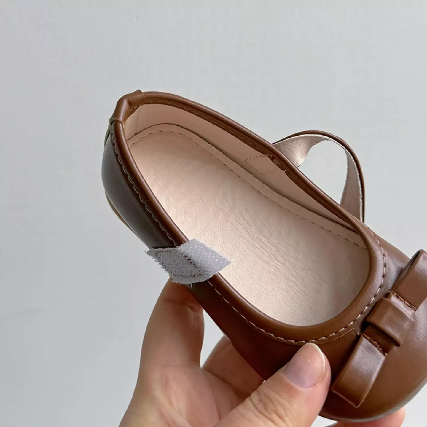 Baby, Toddler, Young Girls & Girls Brown Folded Tab Bow Plain Strap Dress Flats | Lucys 12506