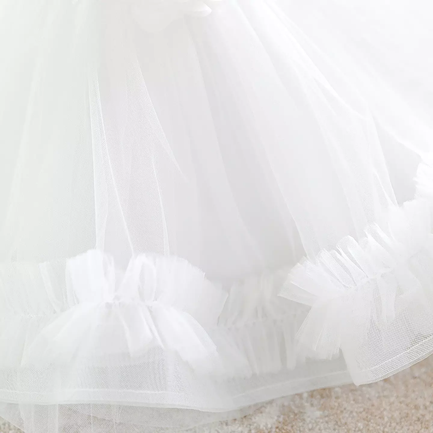 Karina White 3D Flower Tulle Baby Christening Dress