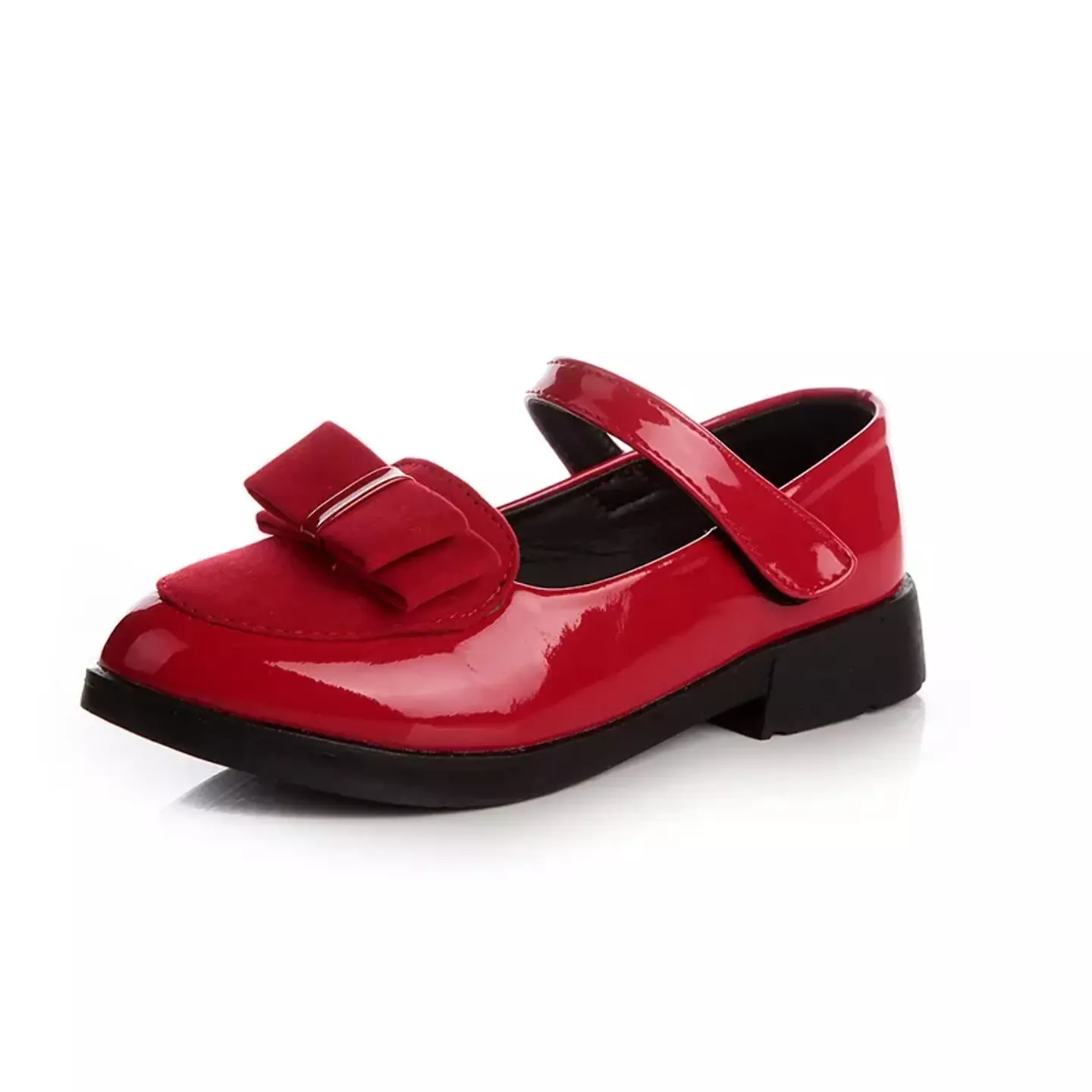 Young Girls & Girls Red Twin Line Centre Bow Dress Shoes | Lucys 12520