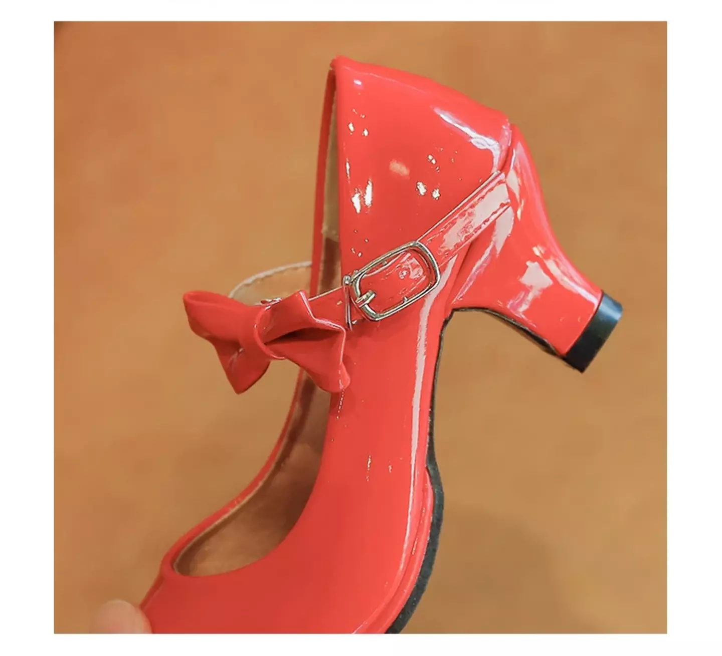 Young Girls & Girls Red Buckle Side Fold Bow Dress Shoes | Lucys 12533