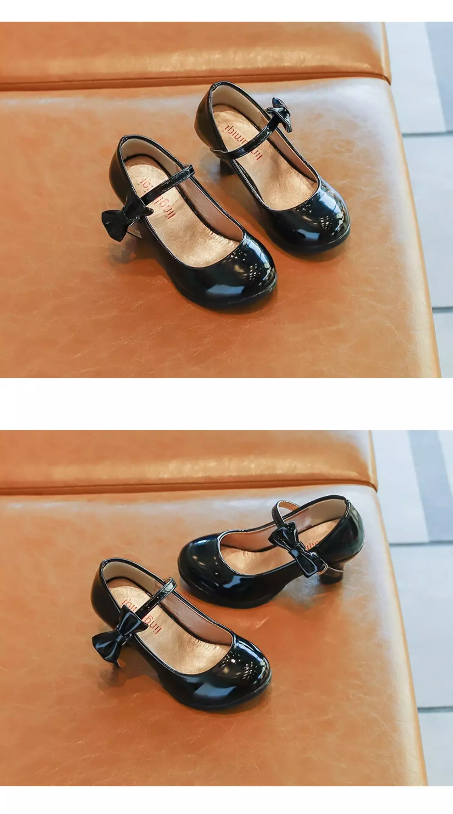 Young Girls & Girls Black Buckle Side Fold Bow Dress Shoes | Lucys 12538