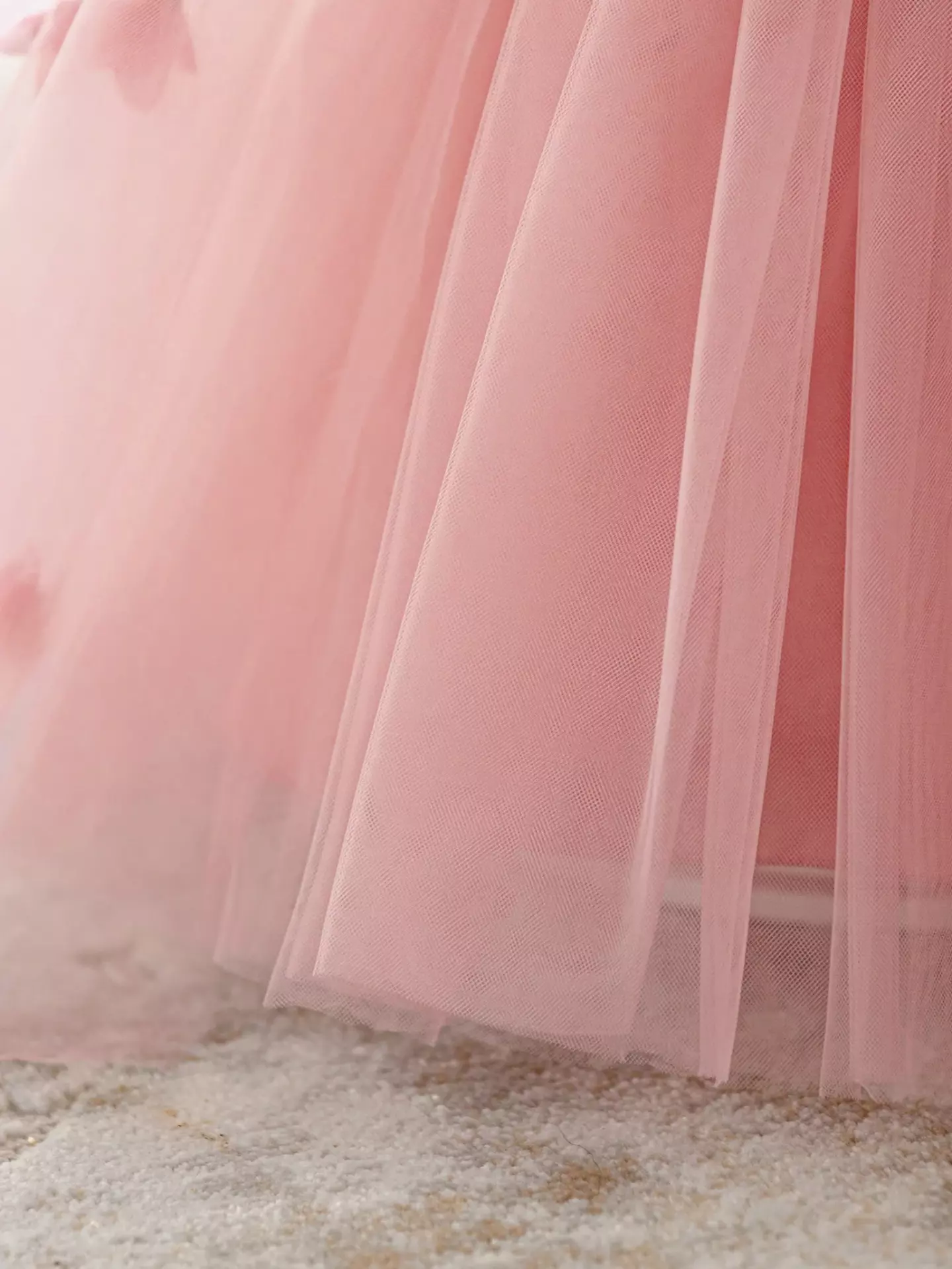 Jee Dusty Pink 3D Flower Tulle Cape Baby Girls Party Dress | Lucys