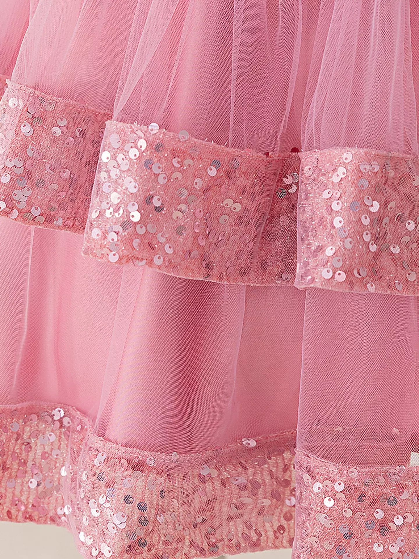 Lindsey Dusty Pink Sequin Band Bow Party Dress for Girls