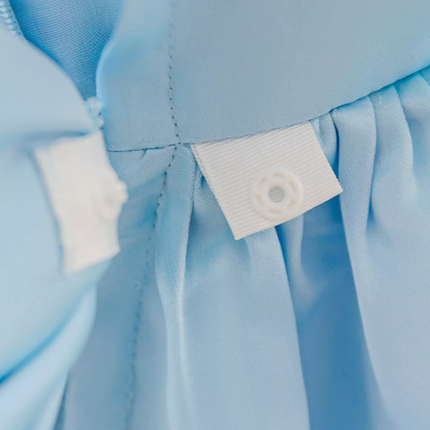 Jen Light Blue Satin Party Dress with Rosette and Back Bow