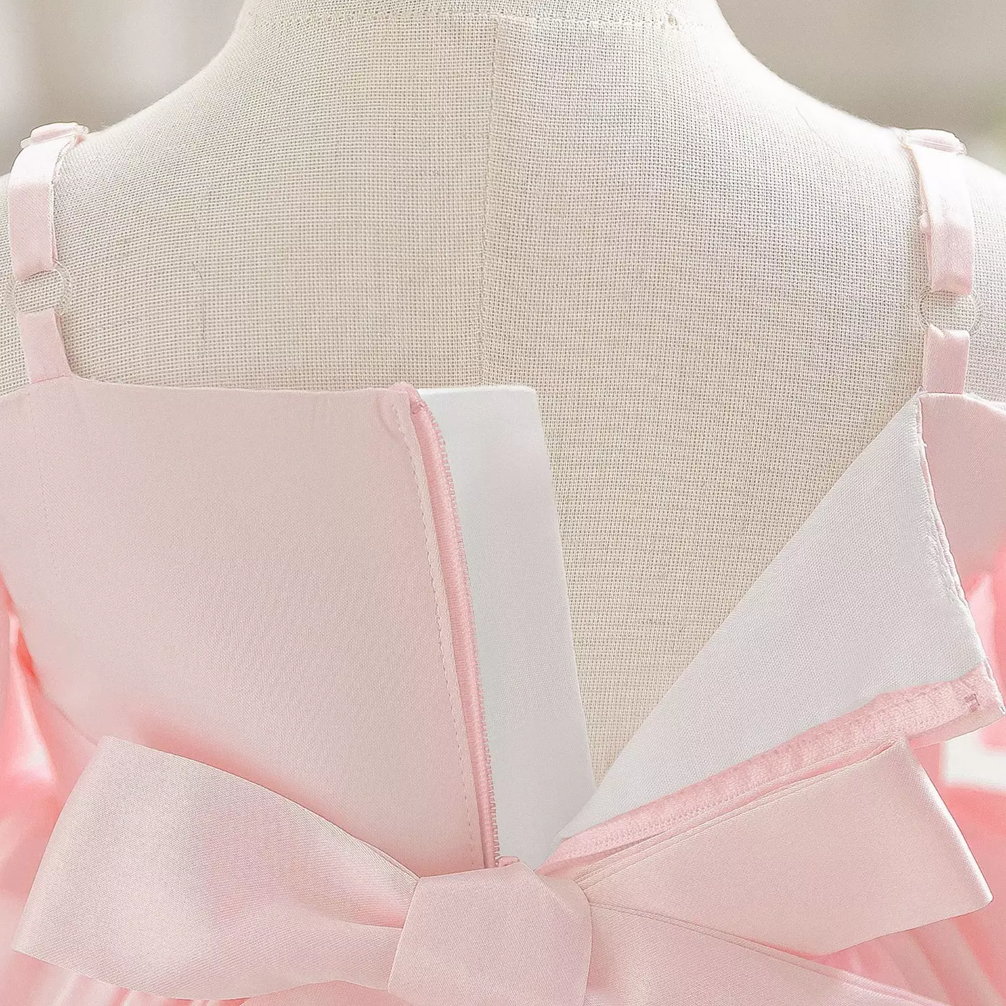 kimberly Pink Shoulder Strap Puff Sleeve Baby Party Dress