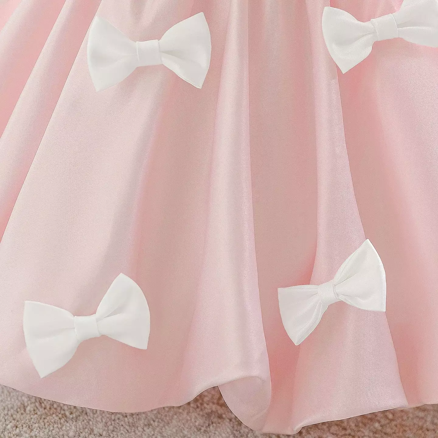 kimberly Pink Shoulder Strap Puff Sleeve Baby Party Dress
