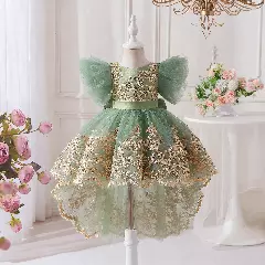 Rosamund II Sage Green Bow Back Baby Party Dress