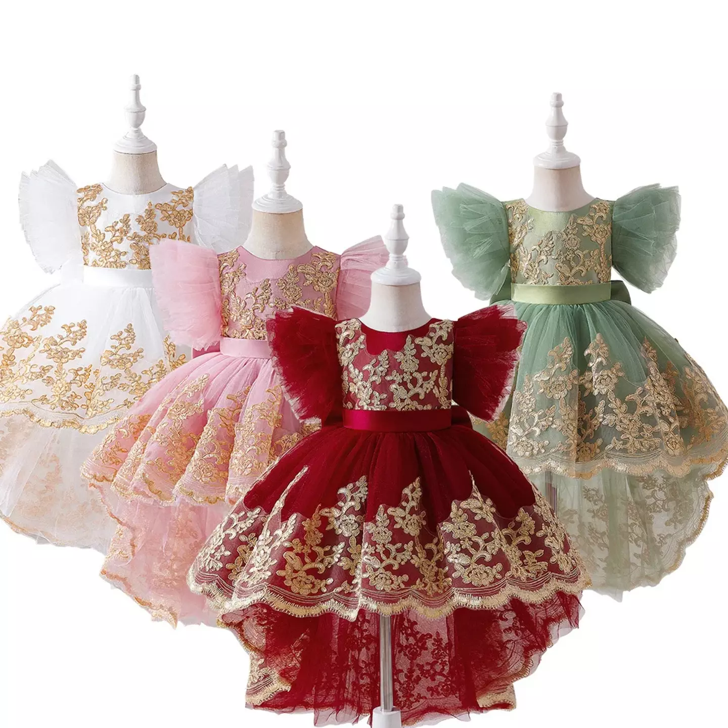 Rosamund II Sage Green Bow Back Baby Party Dress