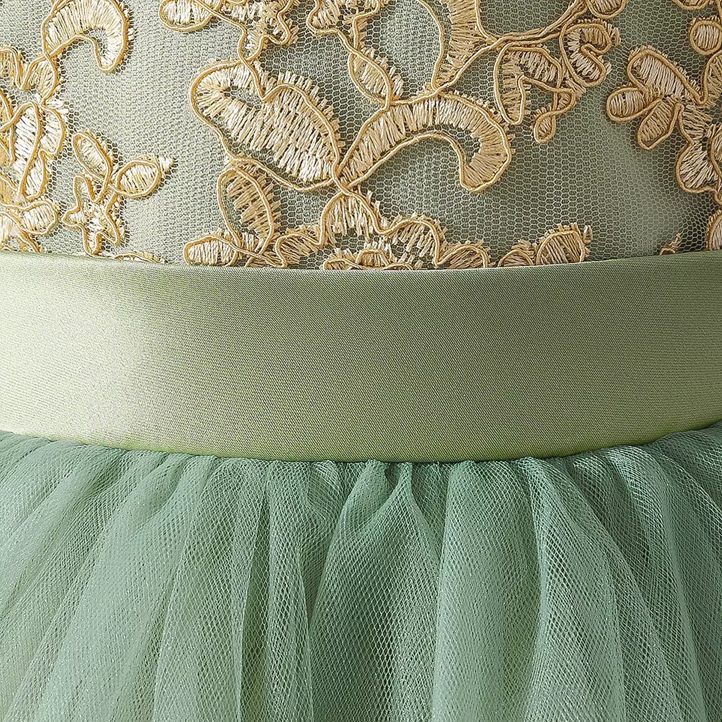Rosamund II Sage Green Bow Back Baby Party Dress