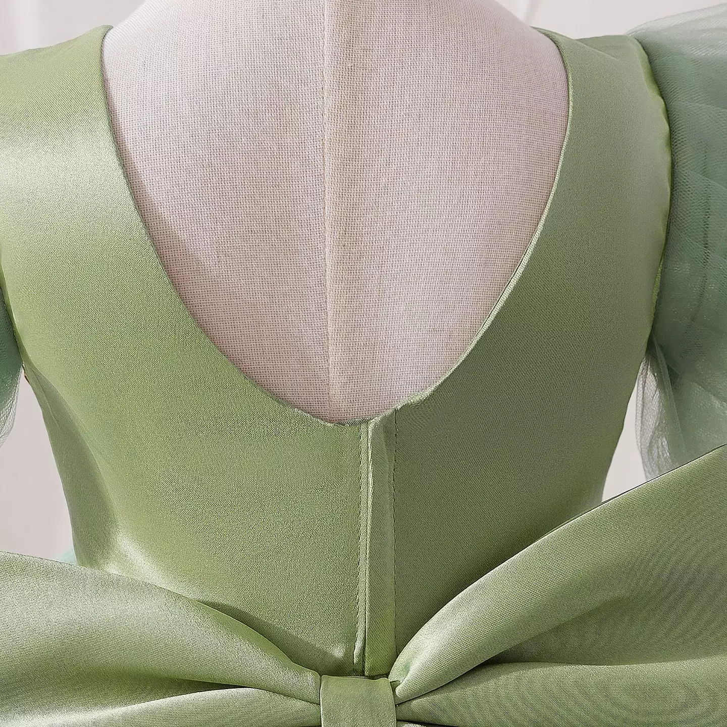 Rosamund II Sage Green Bow Back Baby Party Dress