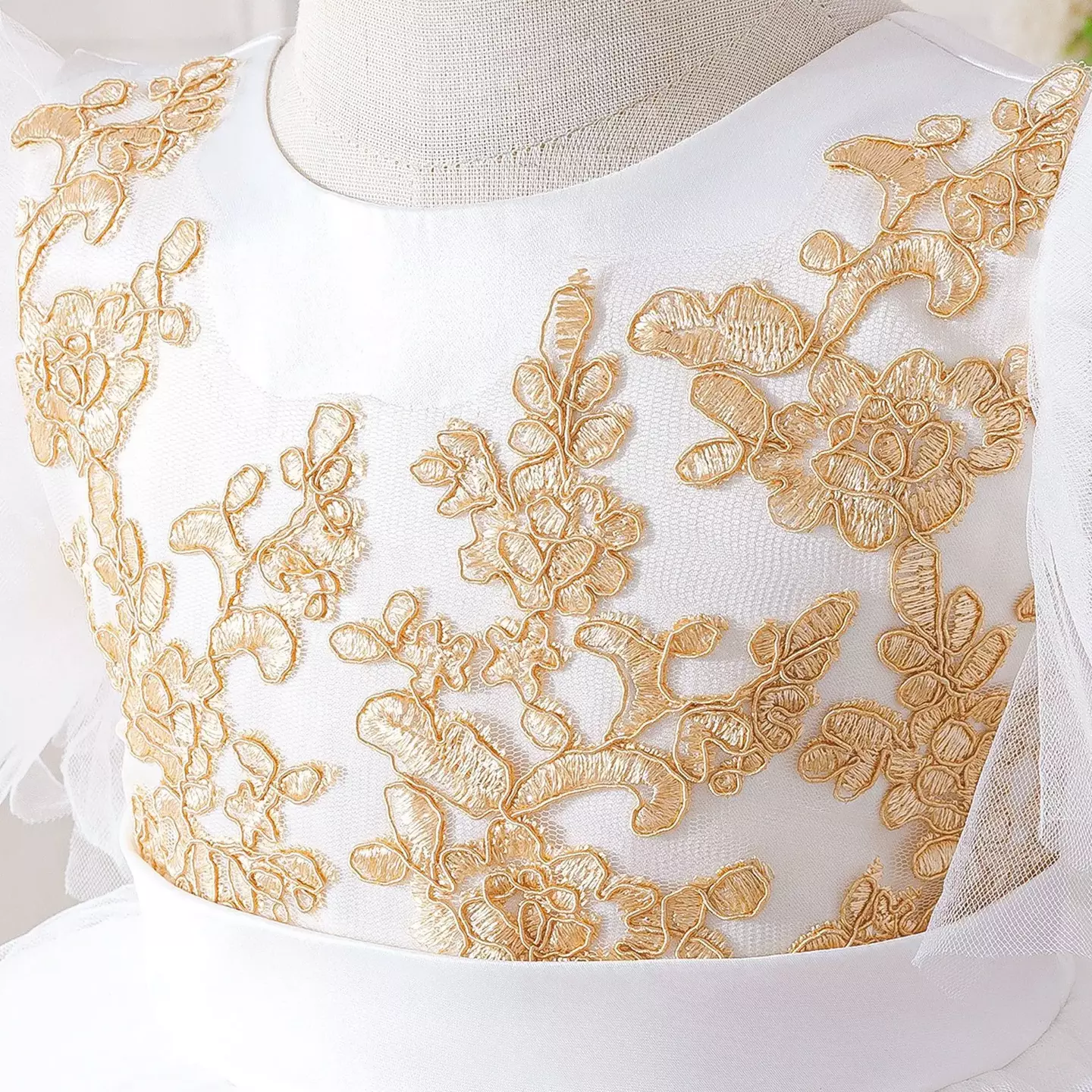 Rosamund II White Embroidered High-Low Baby Party Dress