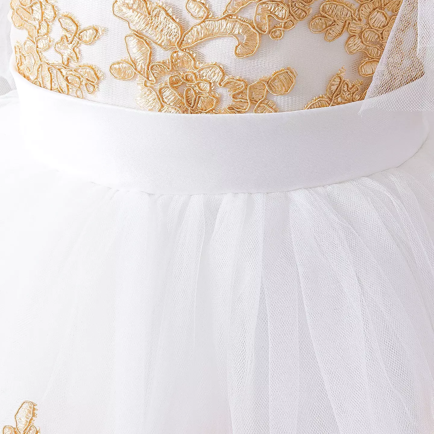 Rosamund II White Embroidered High-Low Baby Party Dress