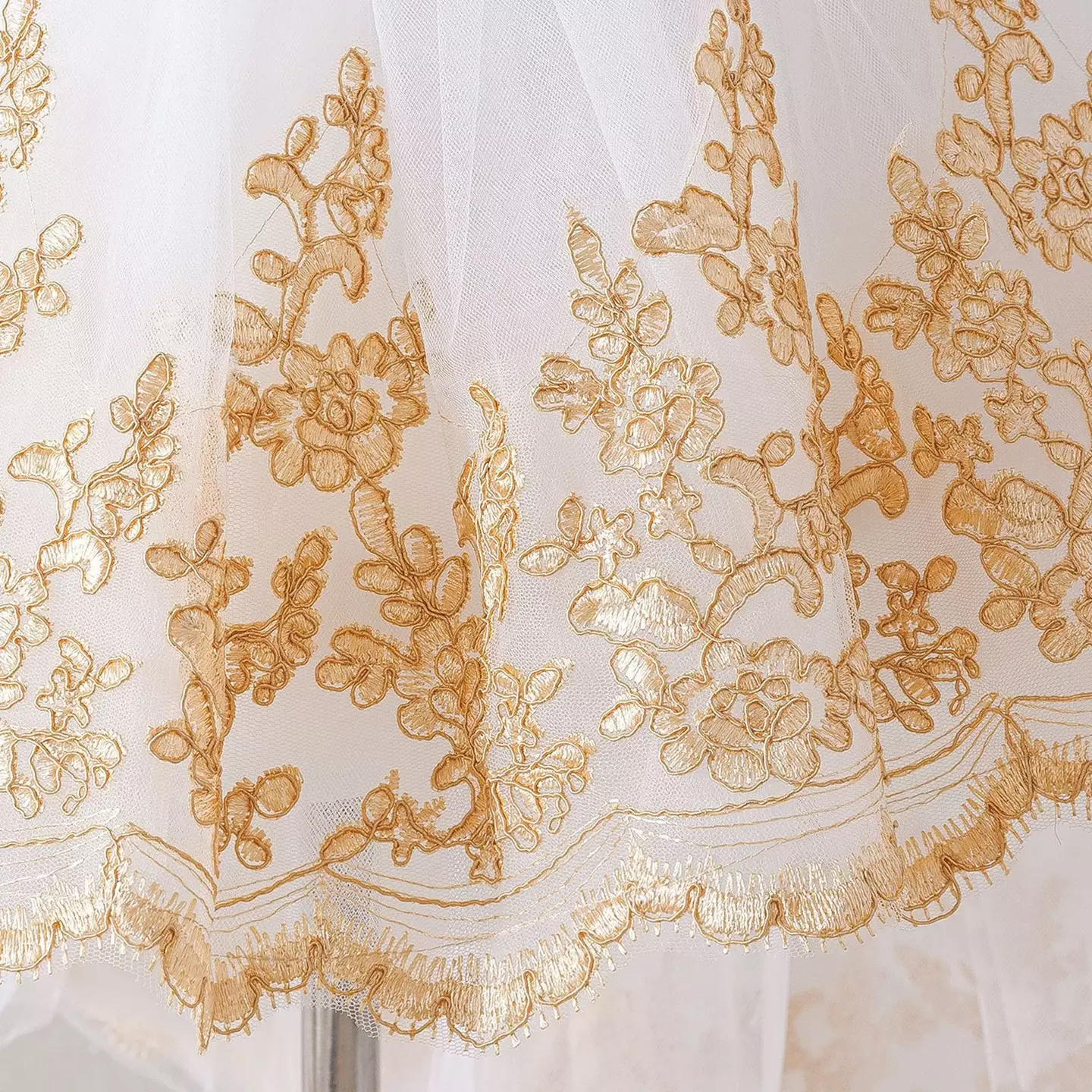 Rosamund II White Embroidered High-Low Baby Party Dress