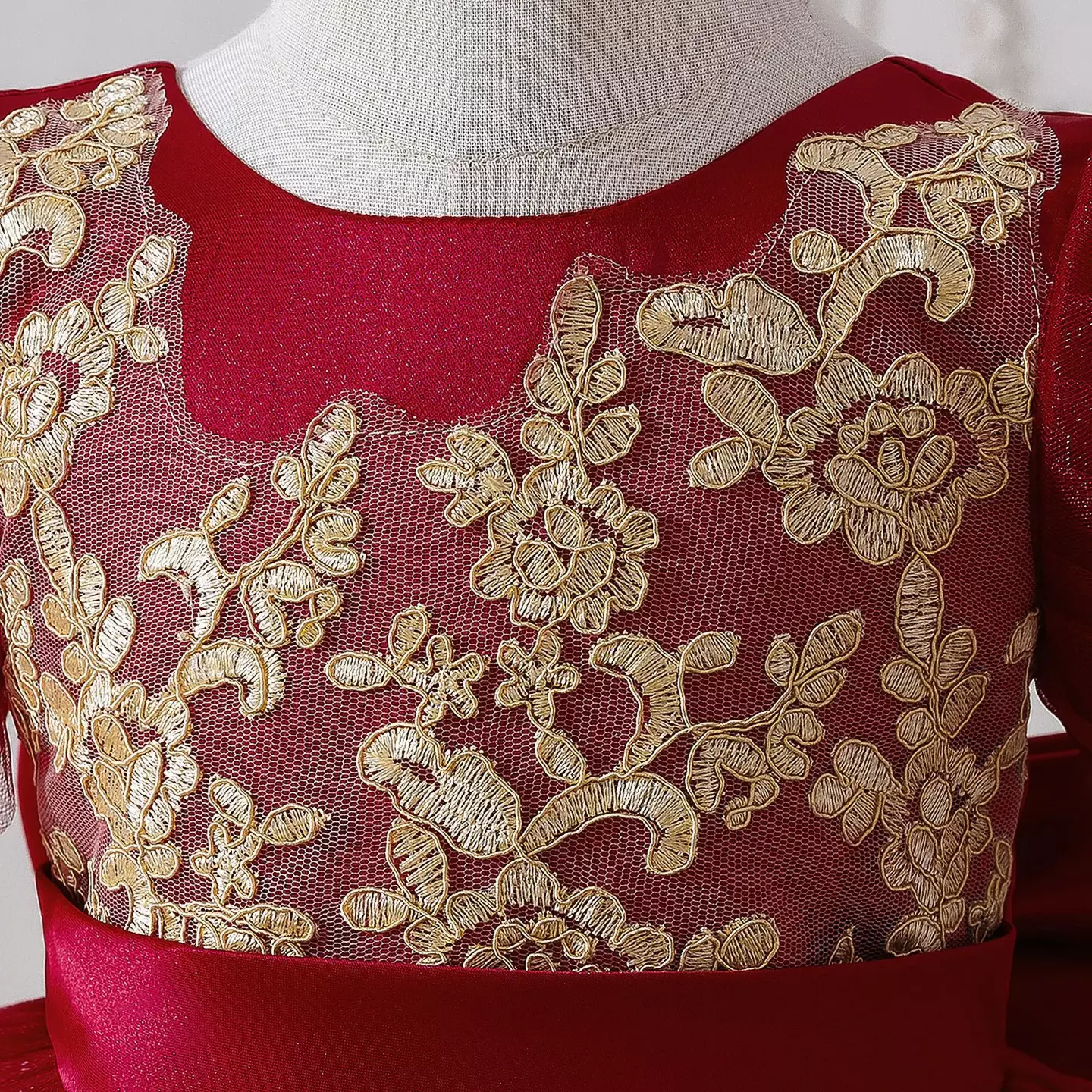 Rosamund II Maroon Layered Sleeve Baby Party Dress