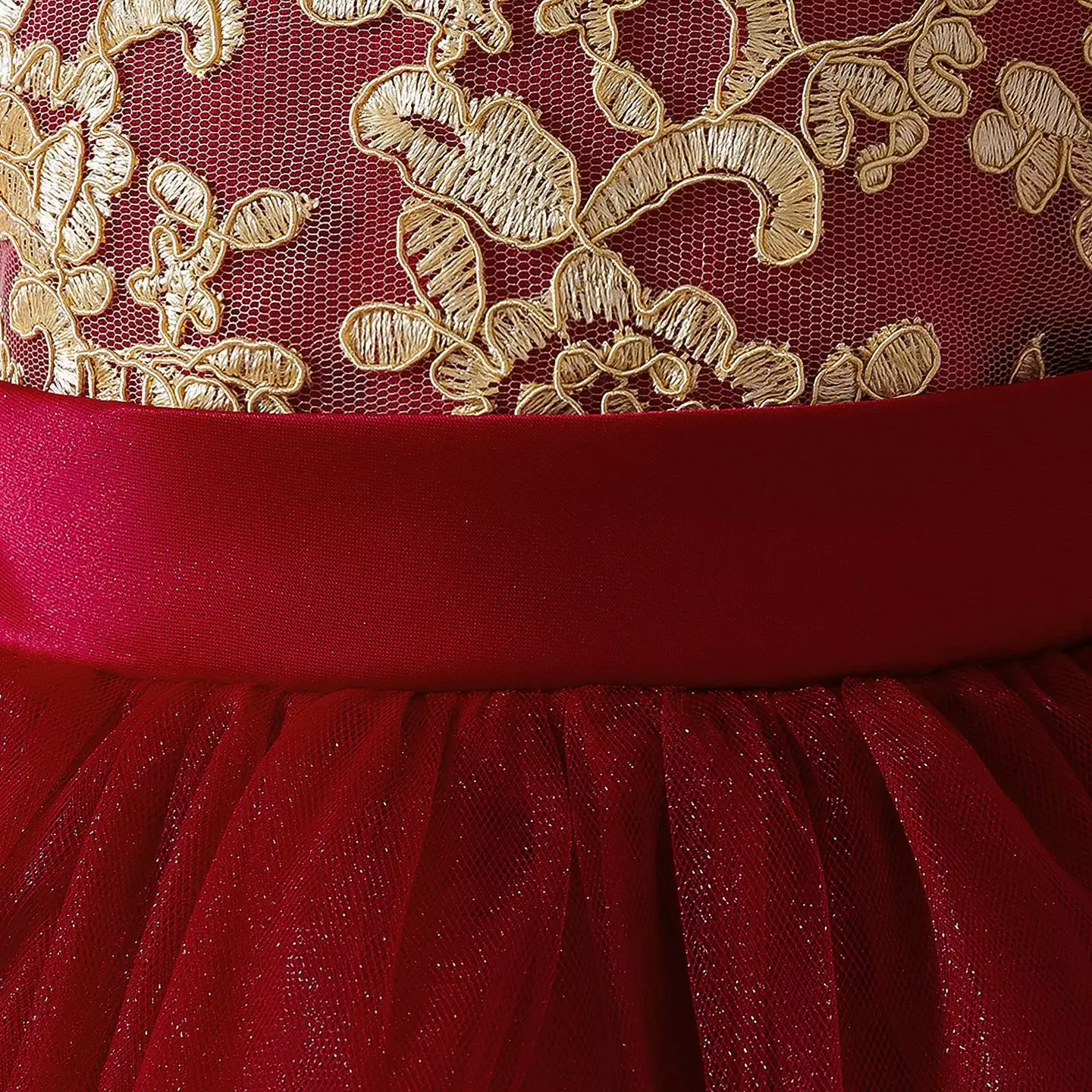 Rosamund II Maroon Layered Sleeve Baby Party Dress