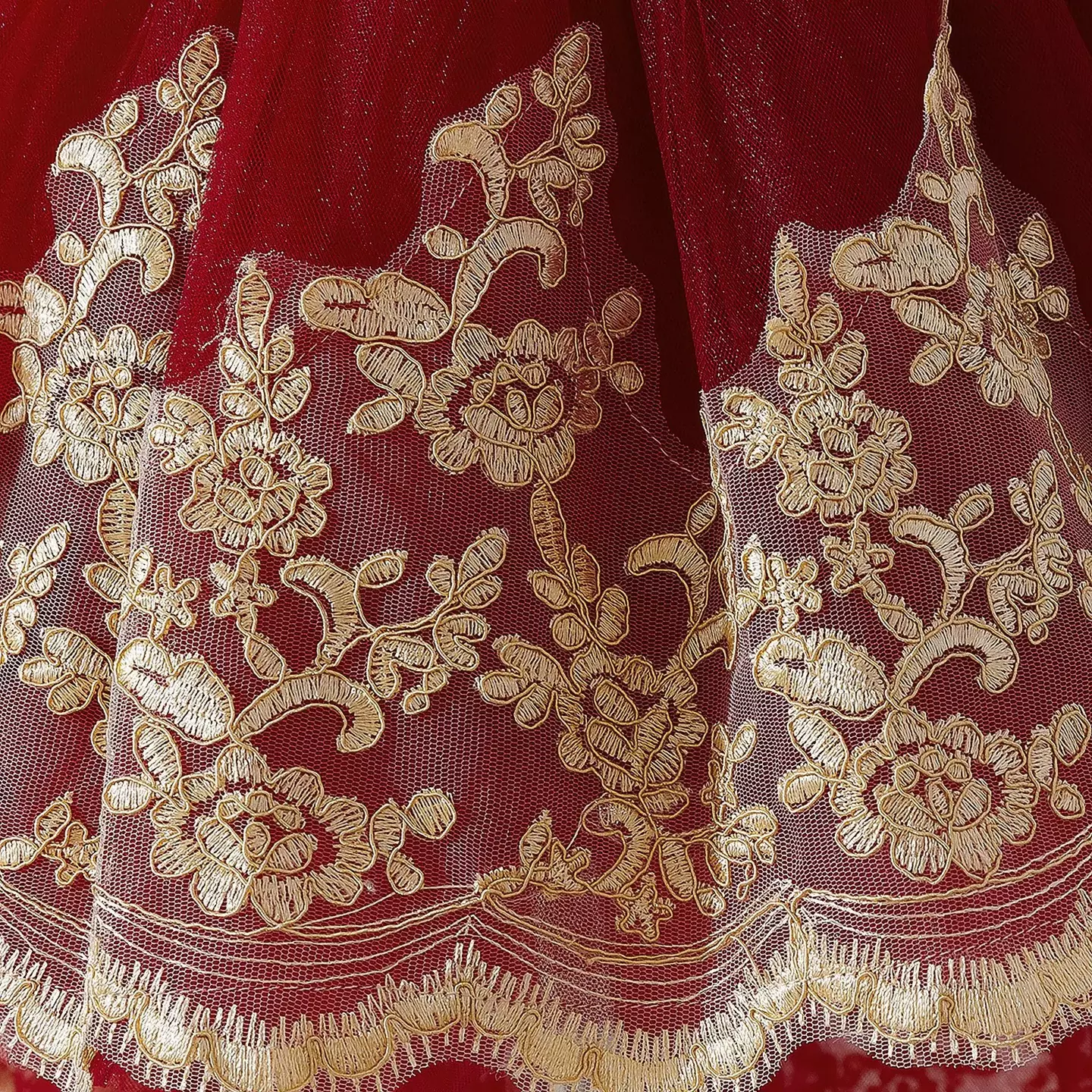 Rosamund II Maroon Layered Sleeve Baby Party Dress