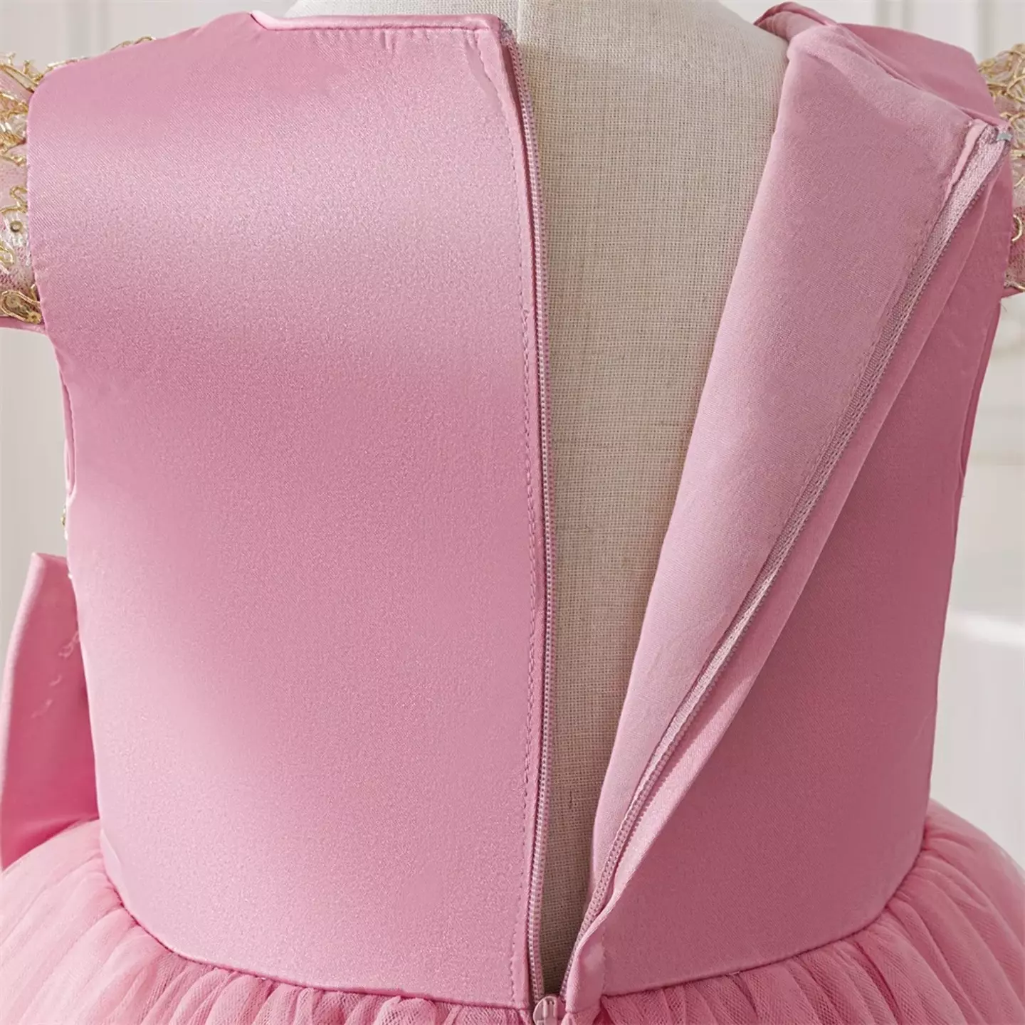 Daria Dusty Pink Cap Sleeve Embroidered Girls Party Dress