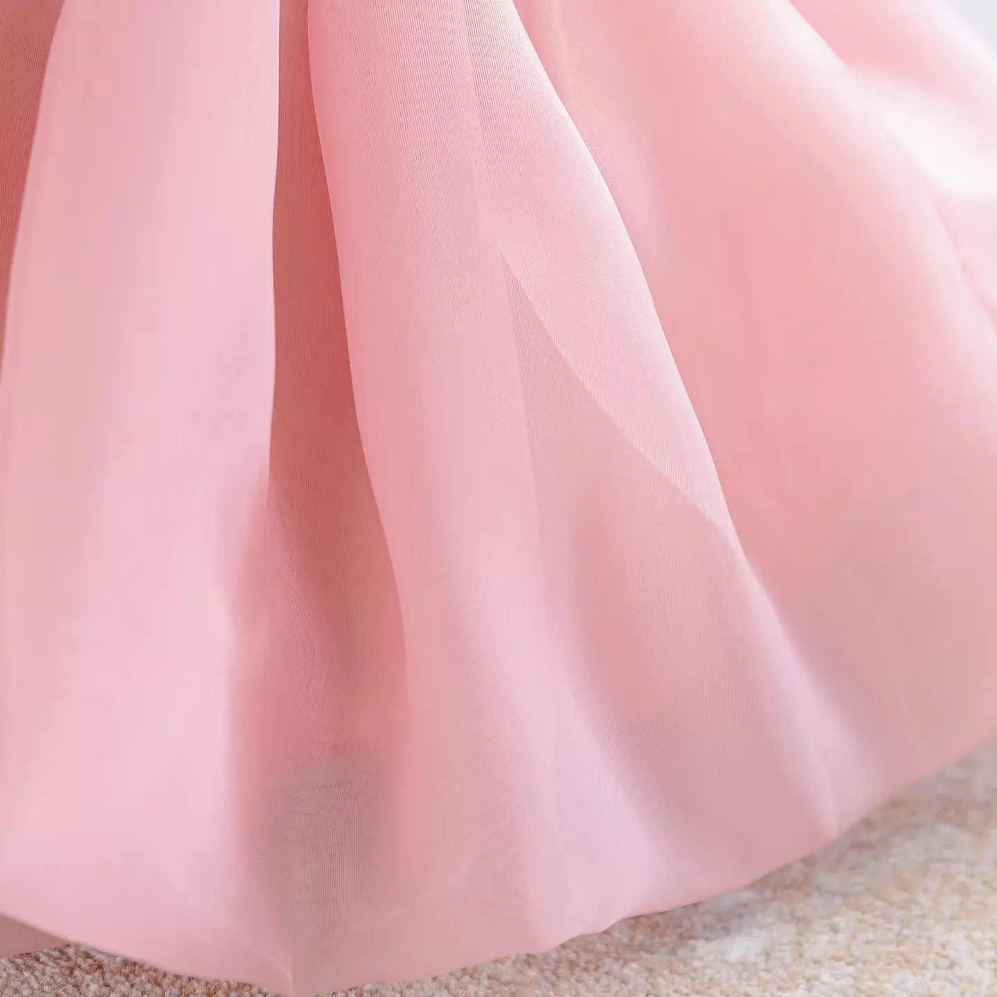 Hailey Dusty Pink Plain Bodice Party Dress with Back Bow