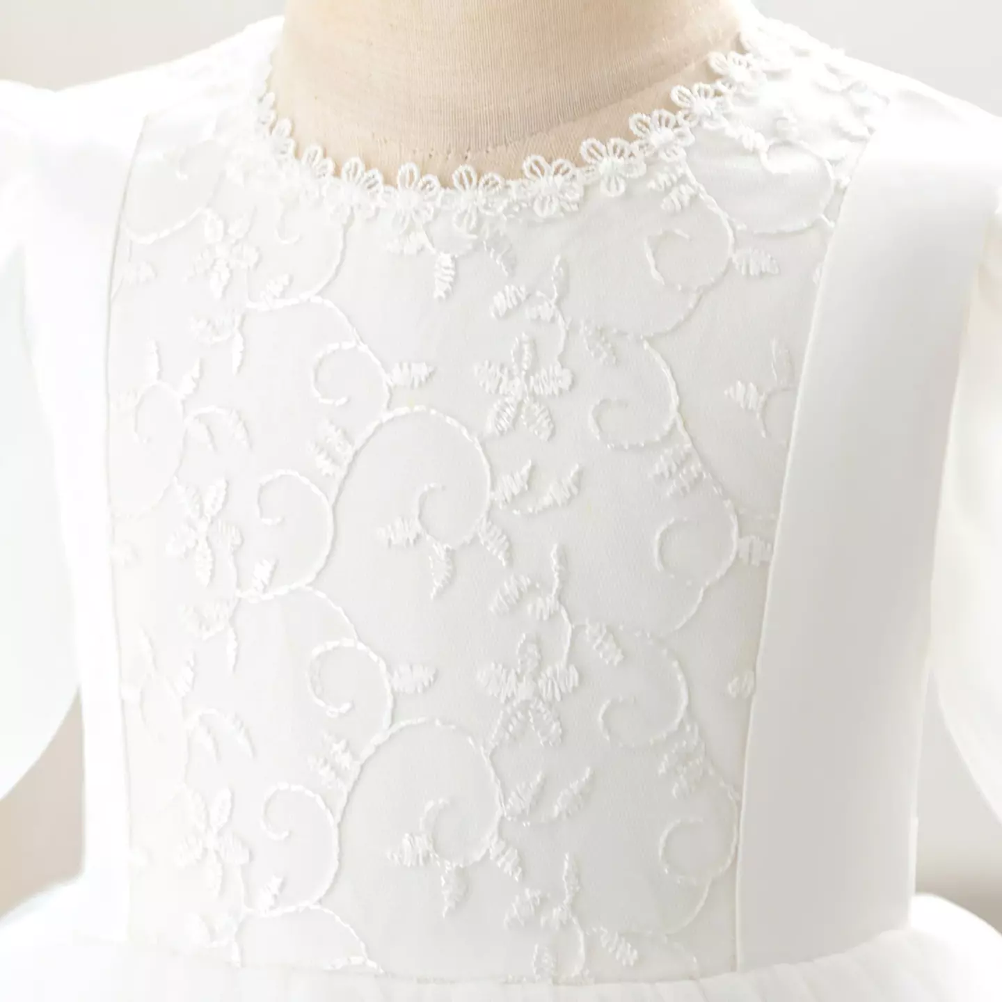 Clara White Scalloped Lace Puff Sleeve Baby Girls Party Dress | Lucys