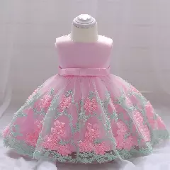 Yeri II Pink Waistband Knee Length Party Dress for Baby, Toddler & Girls