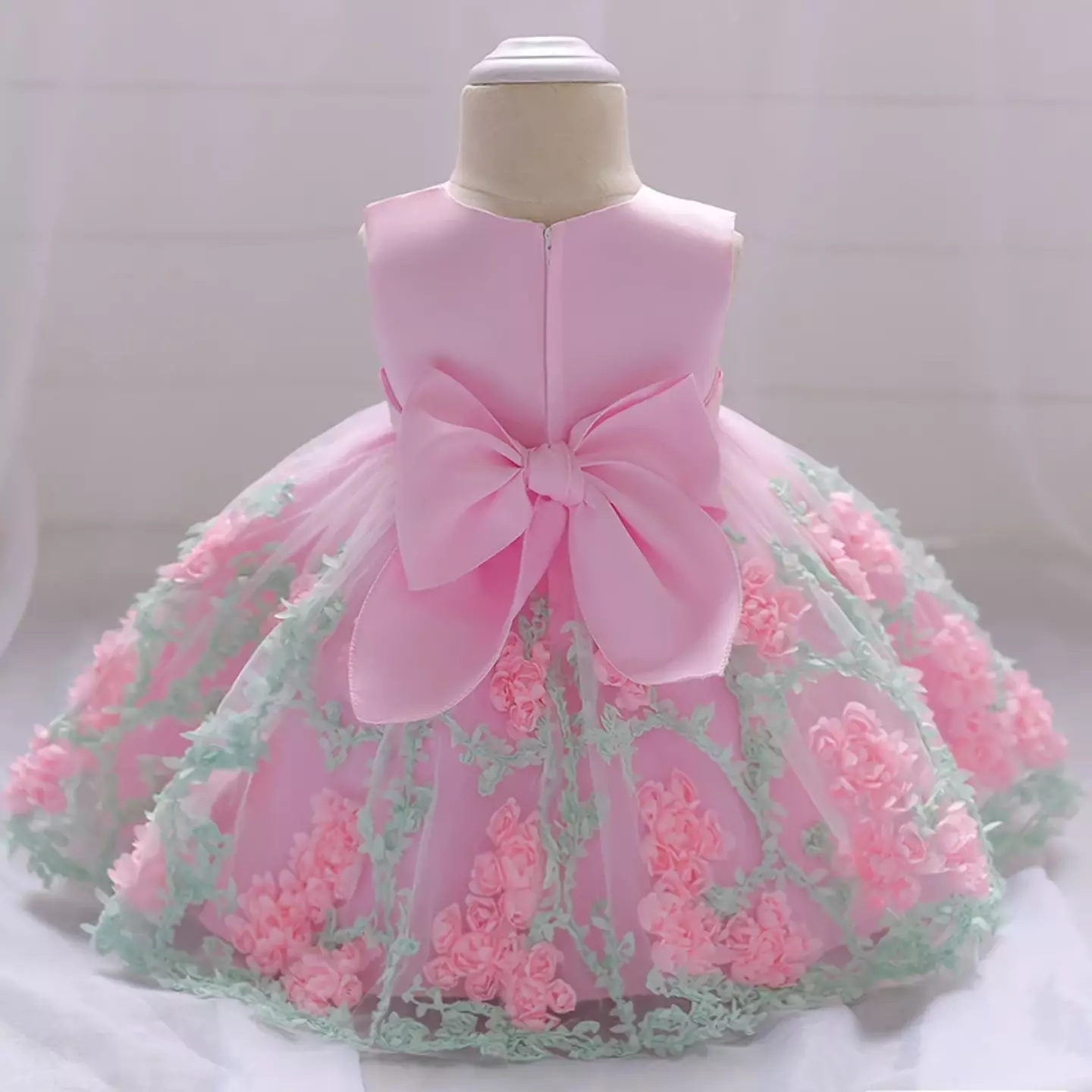 Yeri II Pink Waistband Knee Length Party Dress for Baby, Toddler & Girls