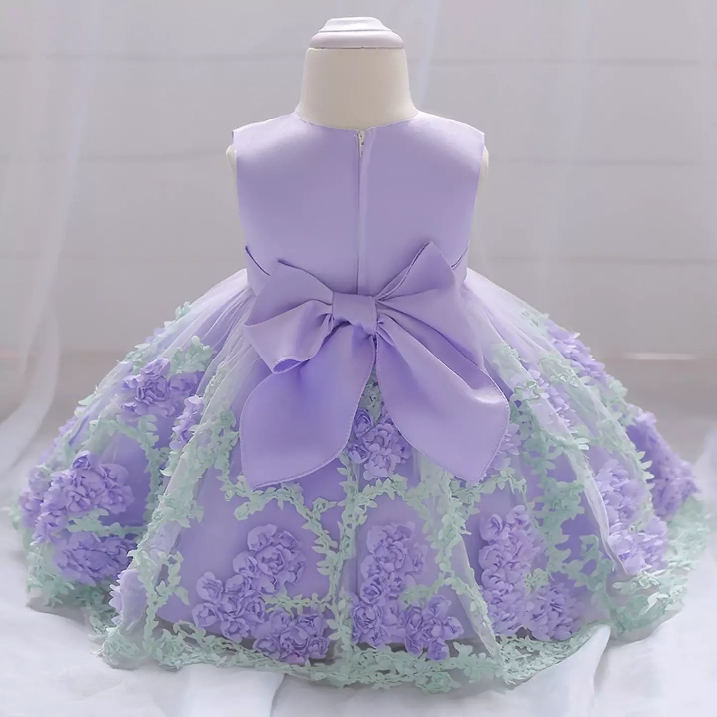 Yeri II Lavender Round Neck Knee Length Party Dress for Baby, Toddler & Girls