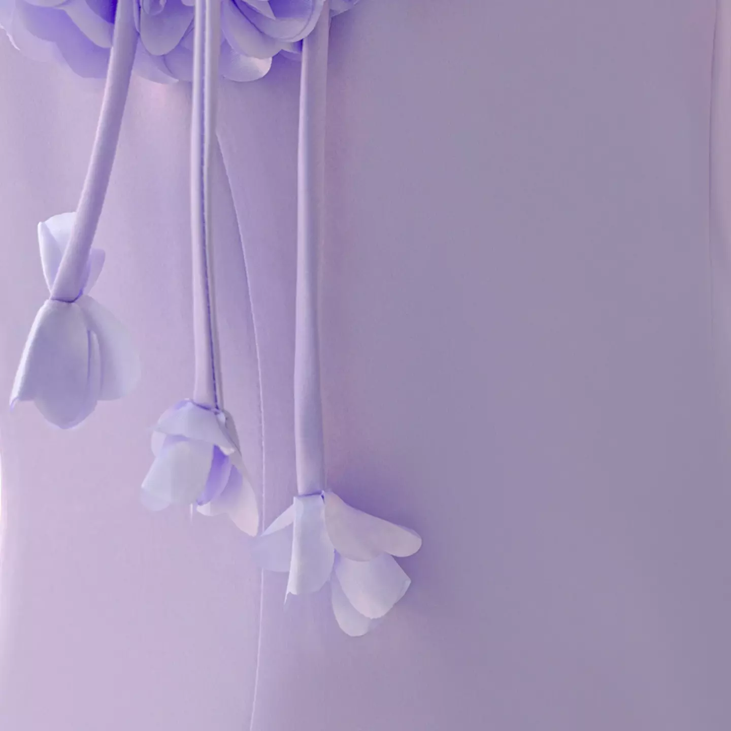 Tamara Lavender Asymmetric Floral Shoulder Knee Length Girls Party Dress