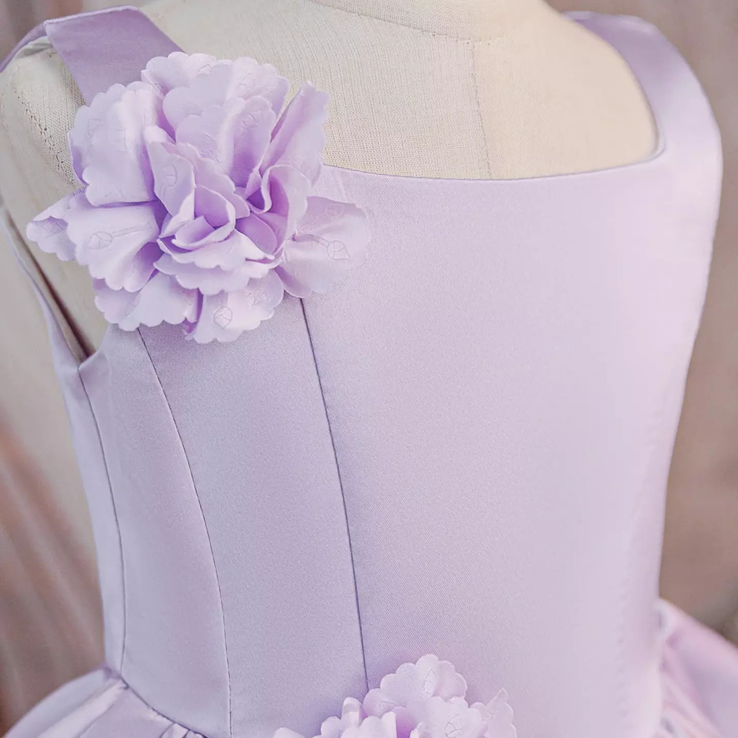 Elisabetta Lavender Pleated Flower Girls Party Dress