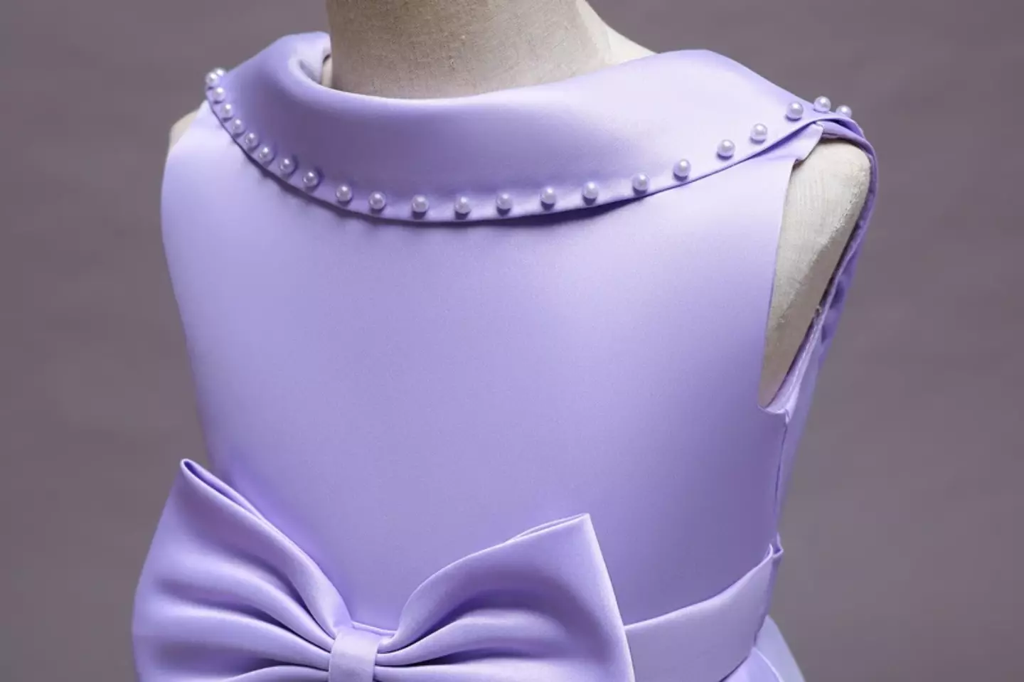 Kaitlin Lavender Floral Applique Knee Length Party Dress
