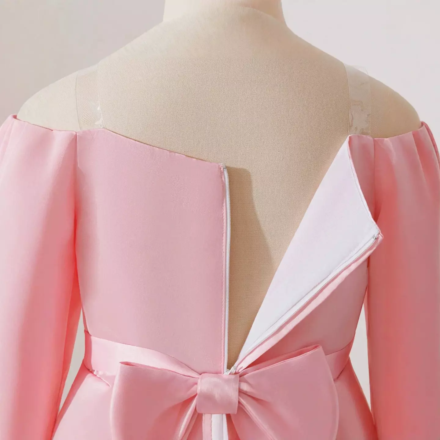 Lilli Pink Rose Neckline Off-Shoulder Girls Party Dress