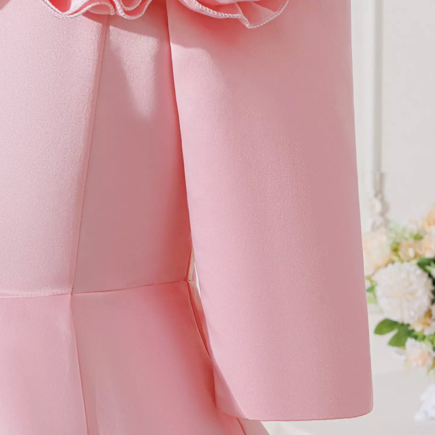 Lilli Pink Rose Neckline Off-Shoulder Girls Party Dress