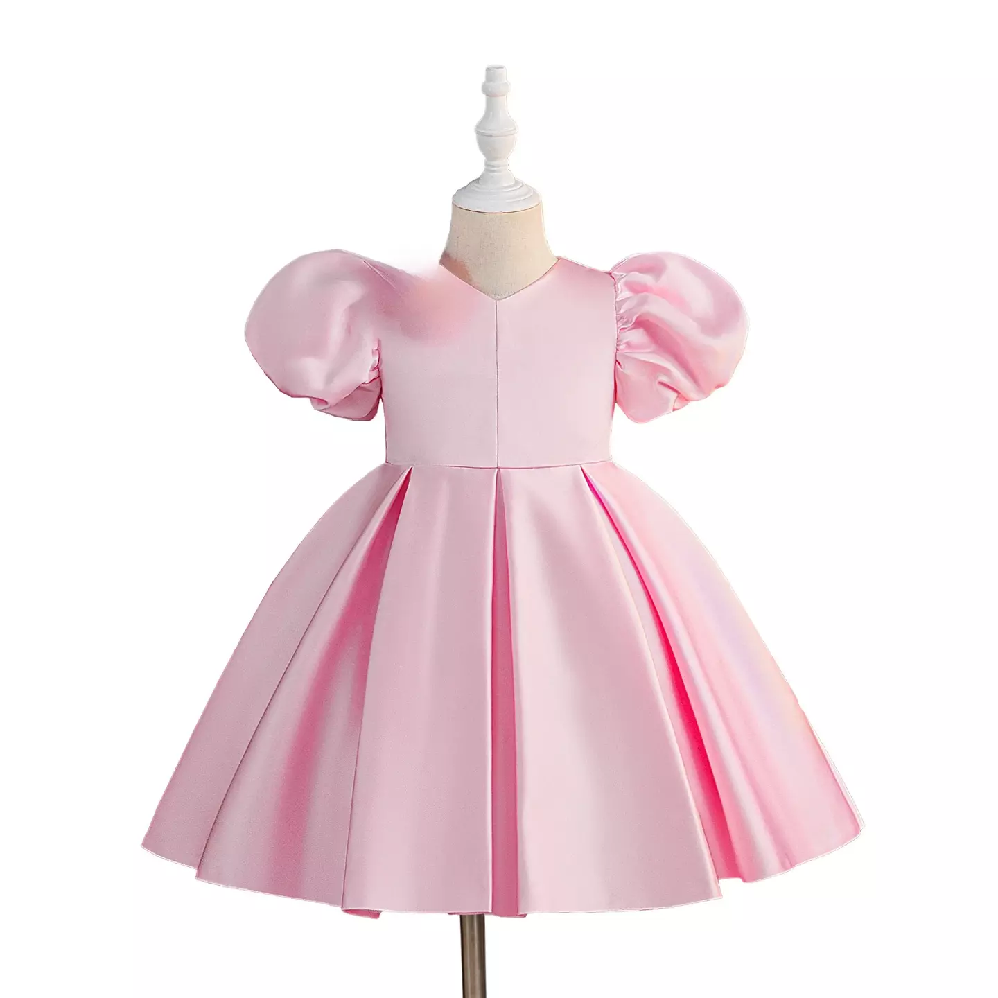 Panna Pink Puff Sleeve Rose Shoulder Girls Party Dress