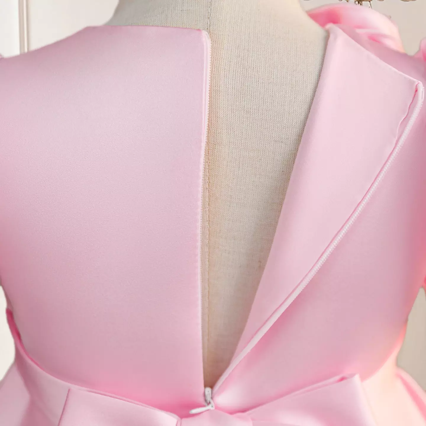 Panna Pink Puff Sleeve Rose Shoulder Girls Party Dress