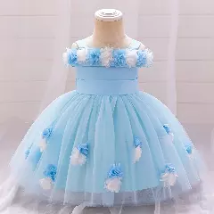 Amber II Light Blue Sheer Skirt Baby & Toddler Dress