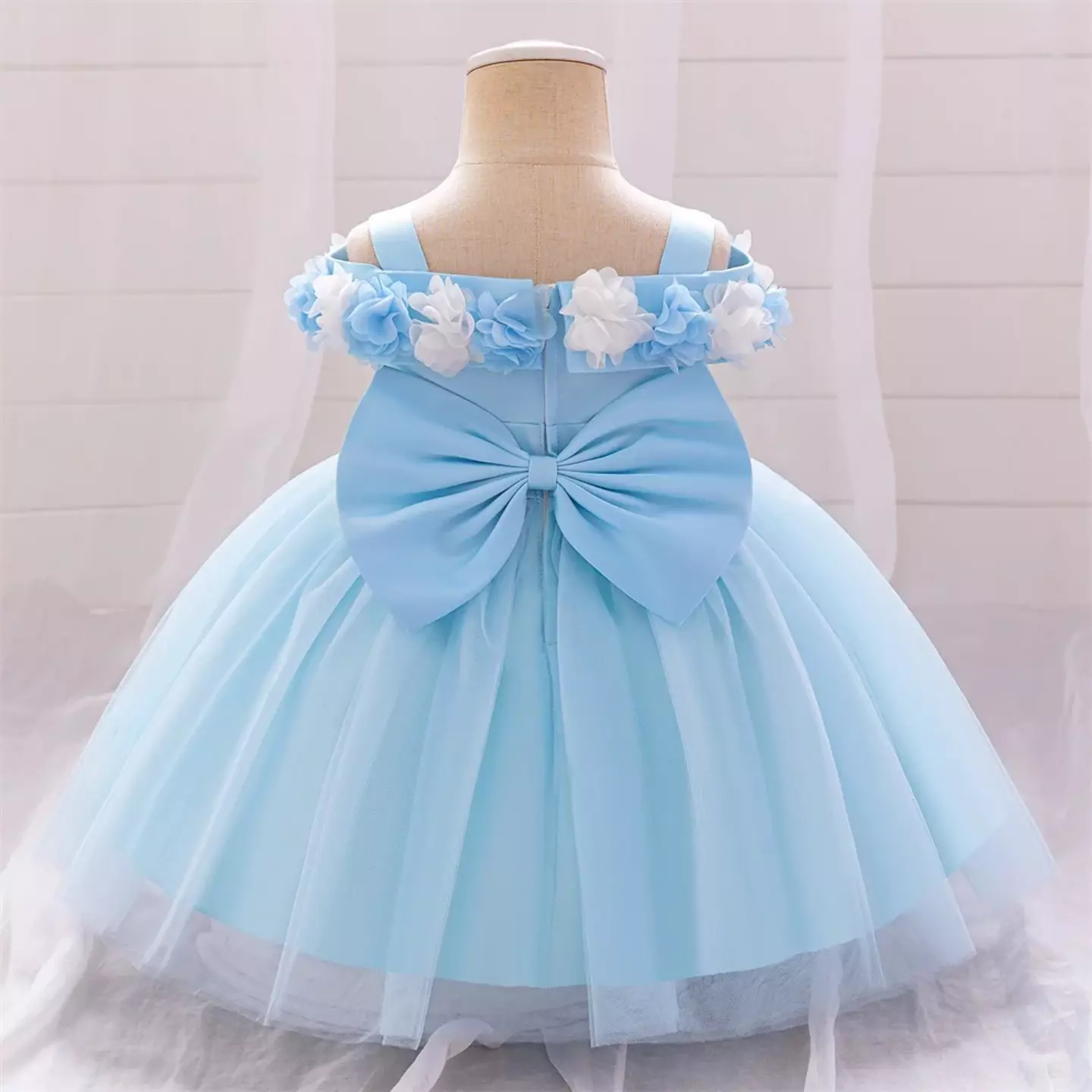 Amber II Light Blue Sheer Skirt Baby & Toddler Dress
