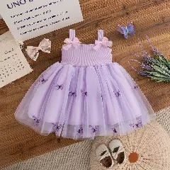 Magda Lavender Layered Butterfly Skirt Baby & Toddler Dress