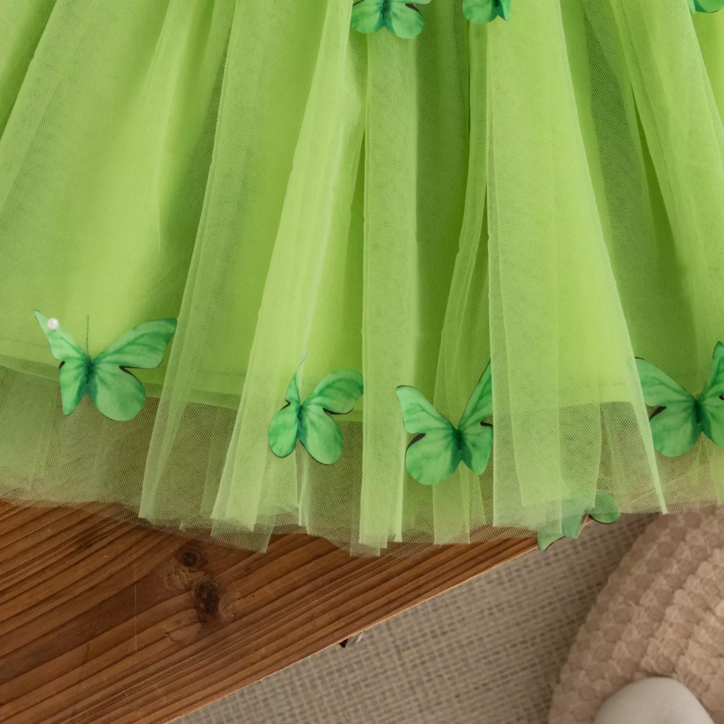 Magda Green Ribbed Bodice Bow-Strap Baby & Toddler Dress