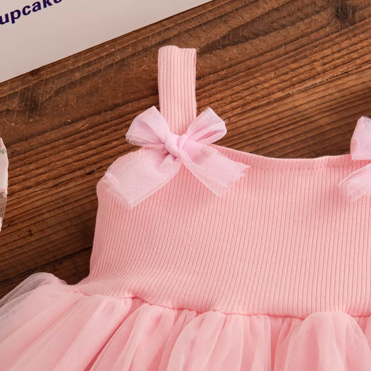 Magda Pink Bow-Strap Ribbed Bodice Baby & Toddler Dress