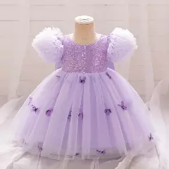 Renata Lavender Sequin Butterfly Tulle Baby Party Dress