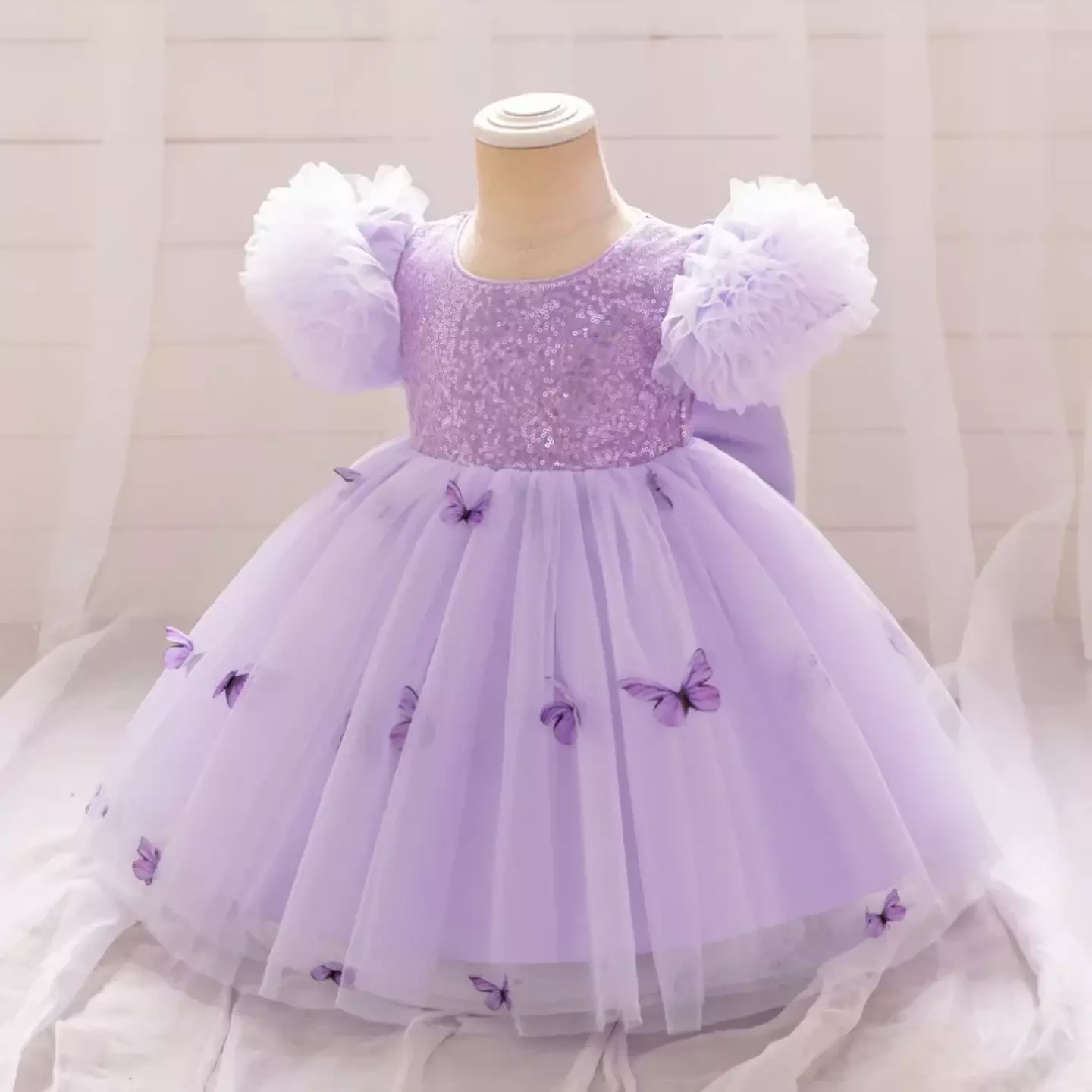 Renata Lavender Sequin Butterfly Tulle Baby Party Dress