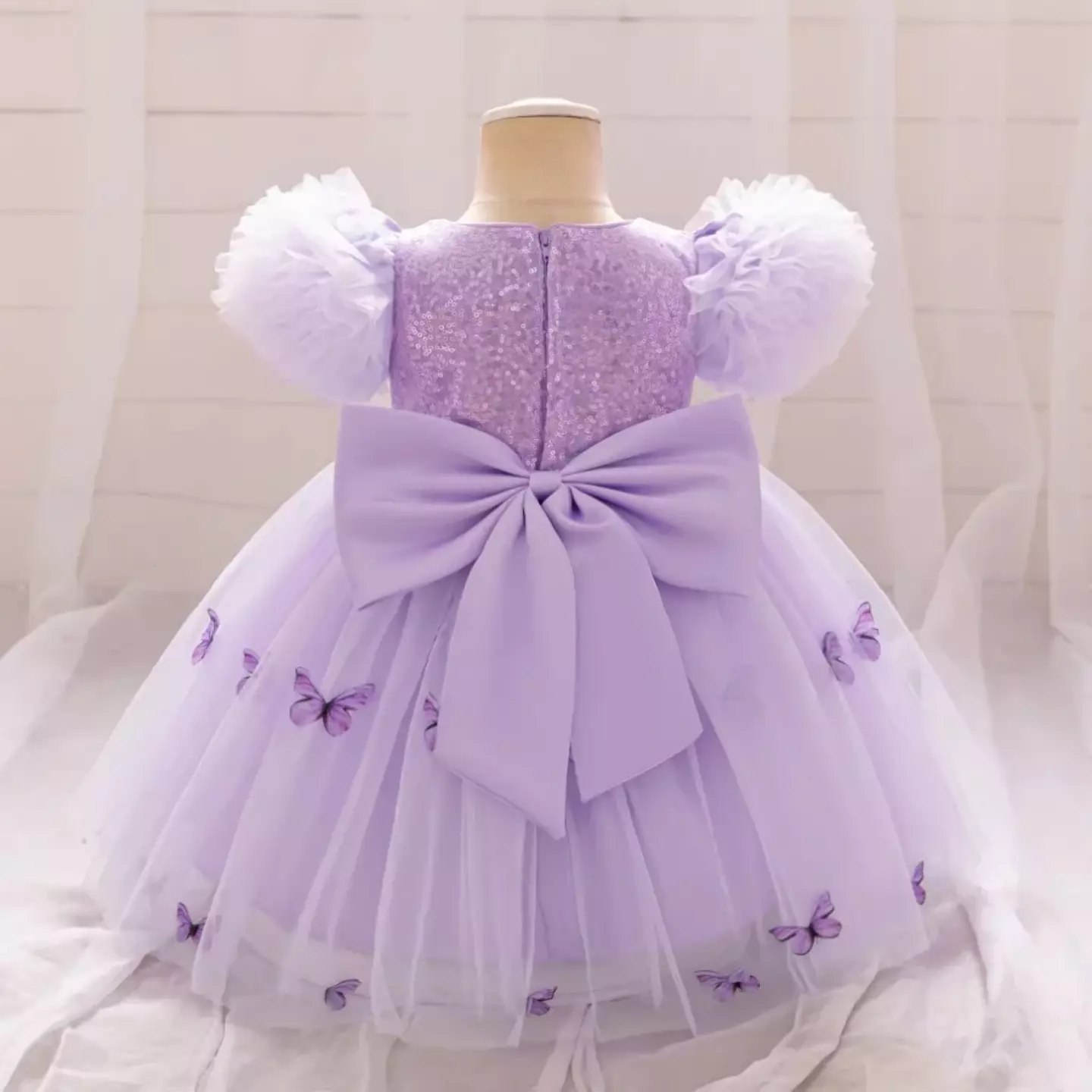Renata Lavender Sequin Butterfly Tulle Baby Party Dress