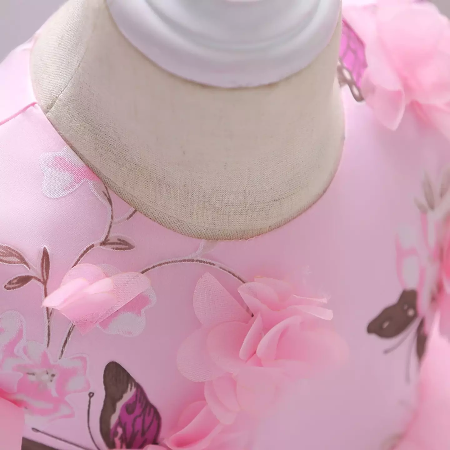 Hanne Pink Floral Tea Length Baby & Toddler Party Dress
