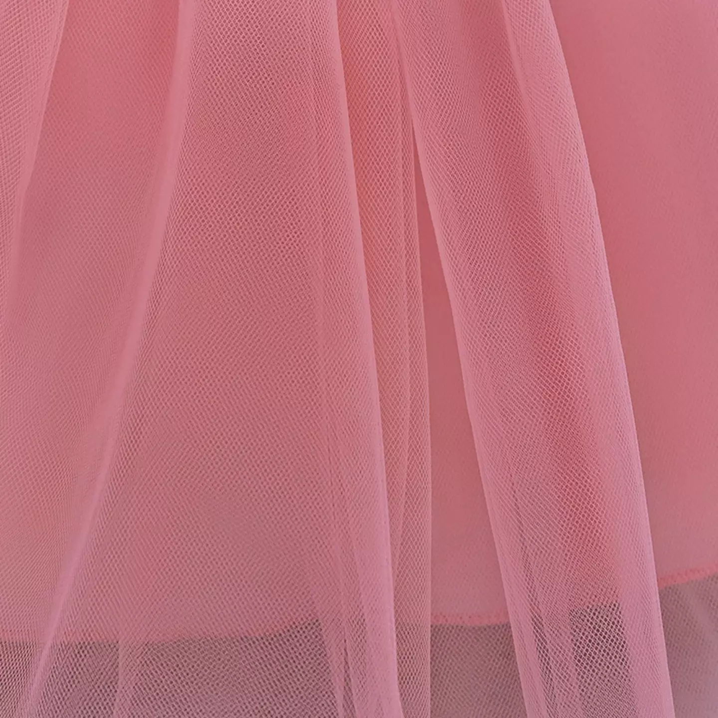 Simona Dusty Pink 3D Flower Square Neck Baby Tulle Party Dress