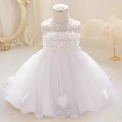 Francesca White Flower Hem Baby & Toddler Birthday Dress