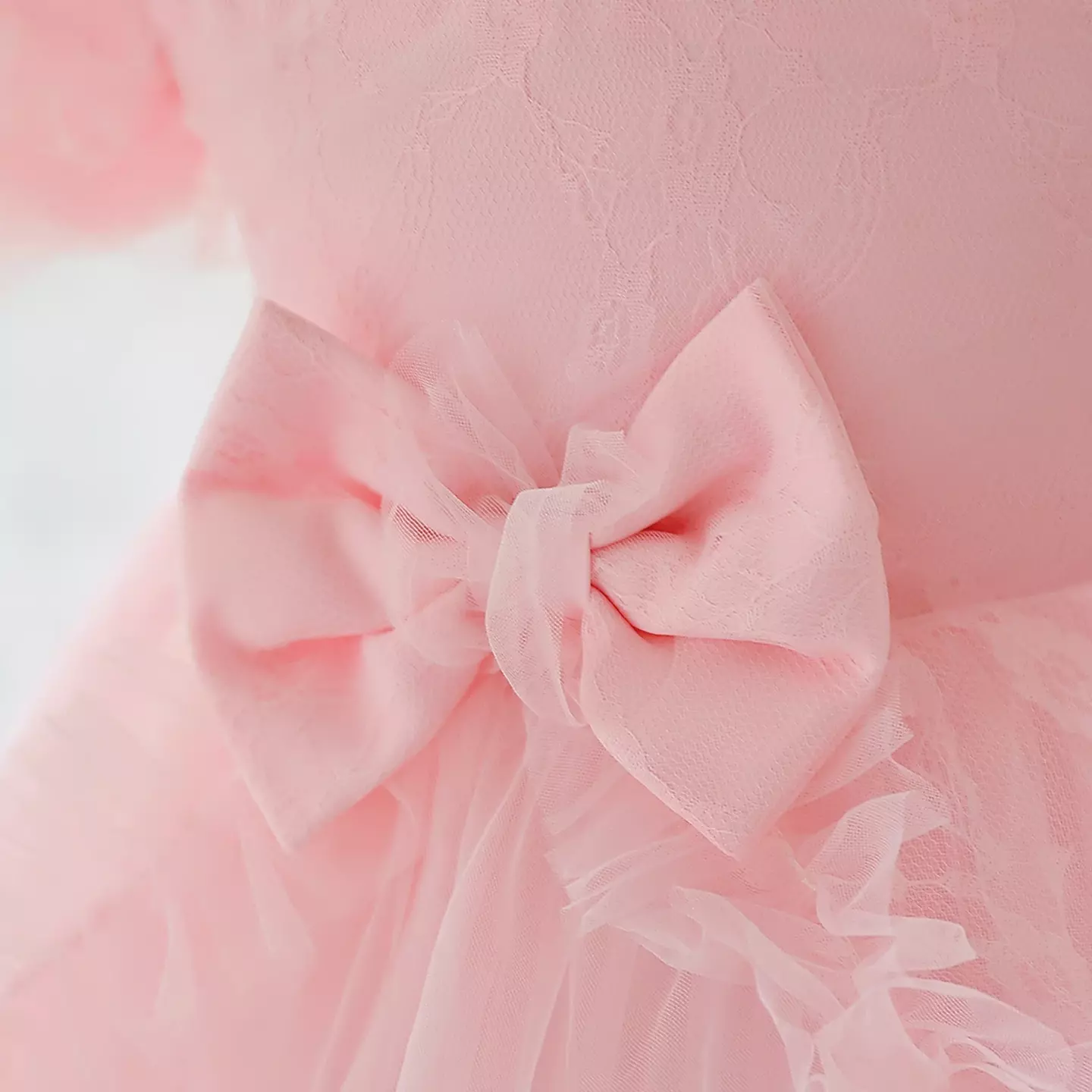 Noma Pink Curving Ruffle Tea Length Baby Party Dress