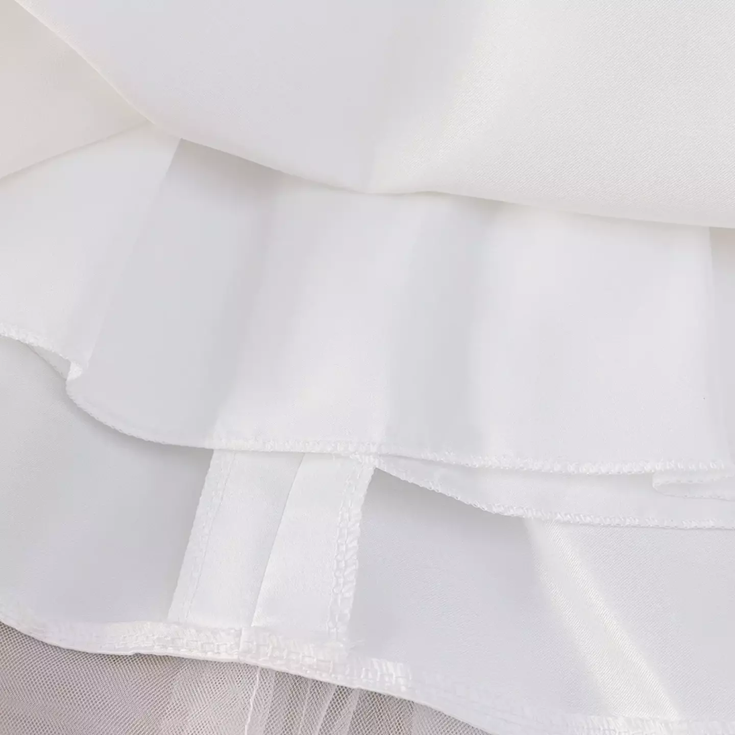 Maddison White Lace Puff Sleeve Tulle High-Low Baby Christening Dress