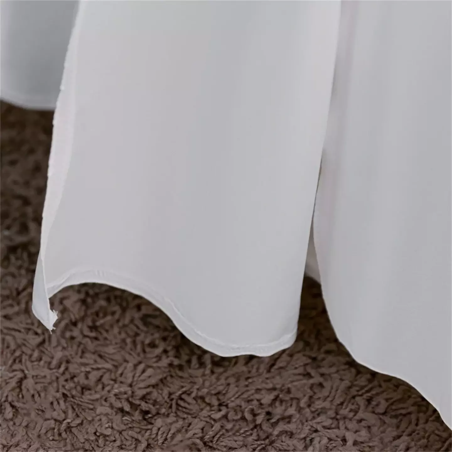 Zuleta White Satin Square Neck Lace-Up Back Tea Length Girls Party Dress